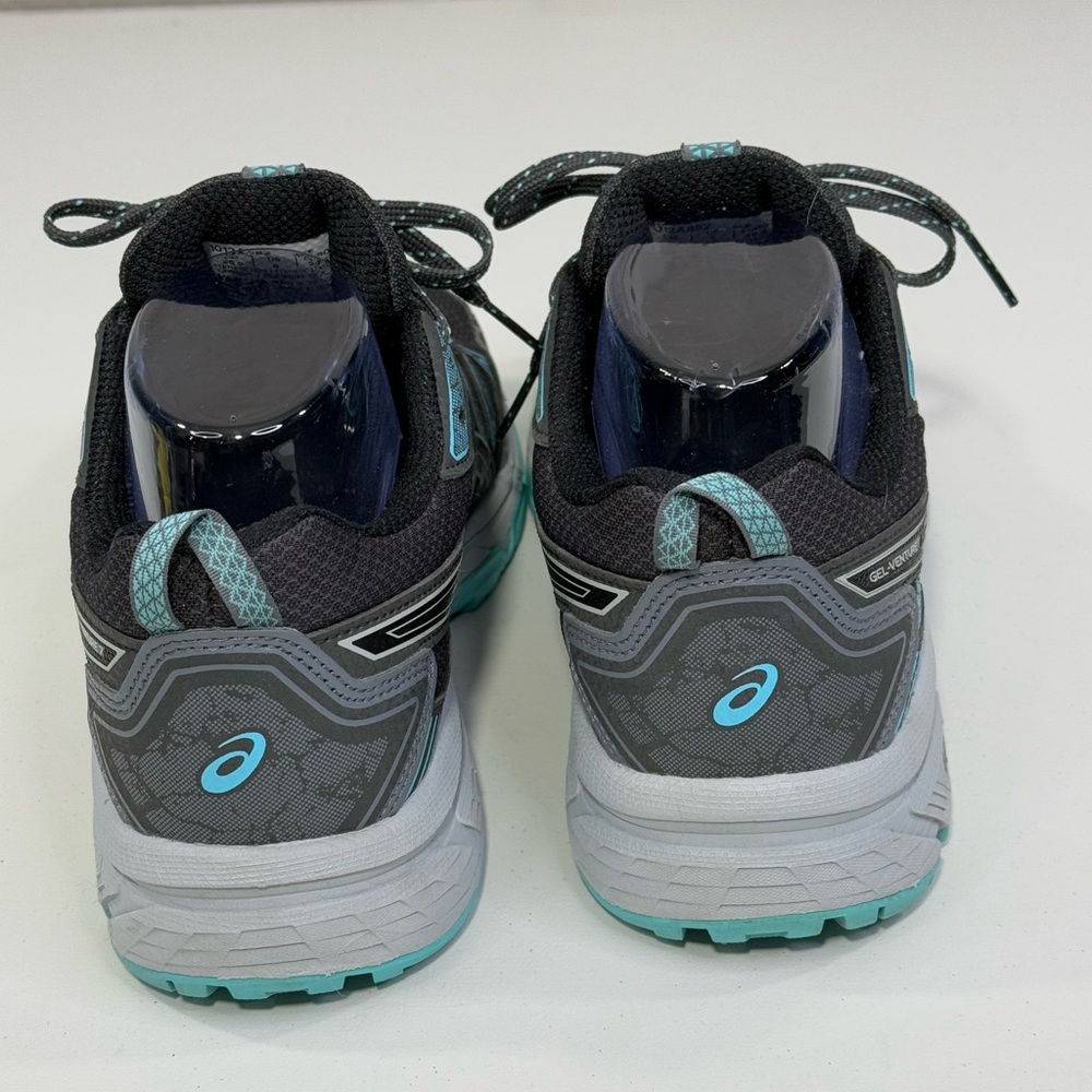 ASICS Women's Gel Venture Running Shoe Black/Gray/Blue-8 - Picture 4 of 7